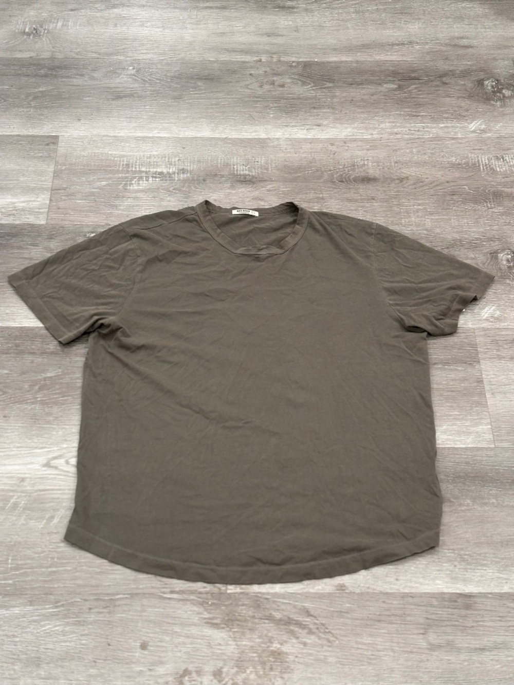 Buck Mason Slub SS T-Shirt Textured Cotton Mens L Olive Green